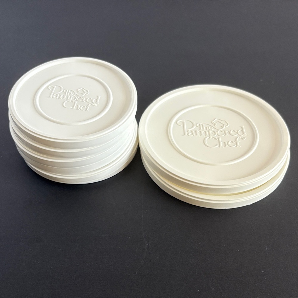 The Pampered Chef Plastic Lids Replacements White